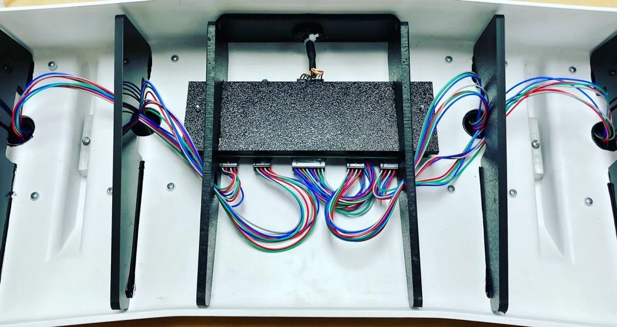 Custom cable routing installed inside an enclosure